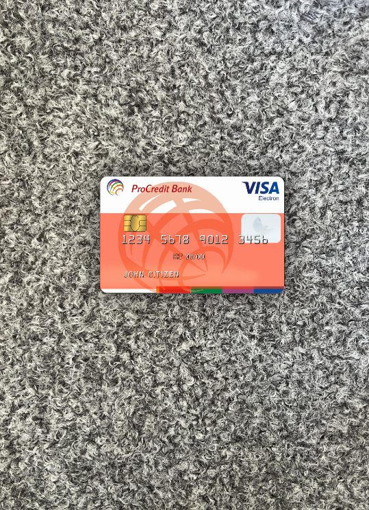 Download Moldova ProCredit Bank Visa Electron 1 photolook front Photoshop template